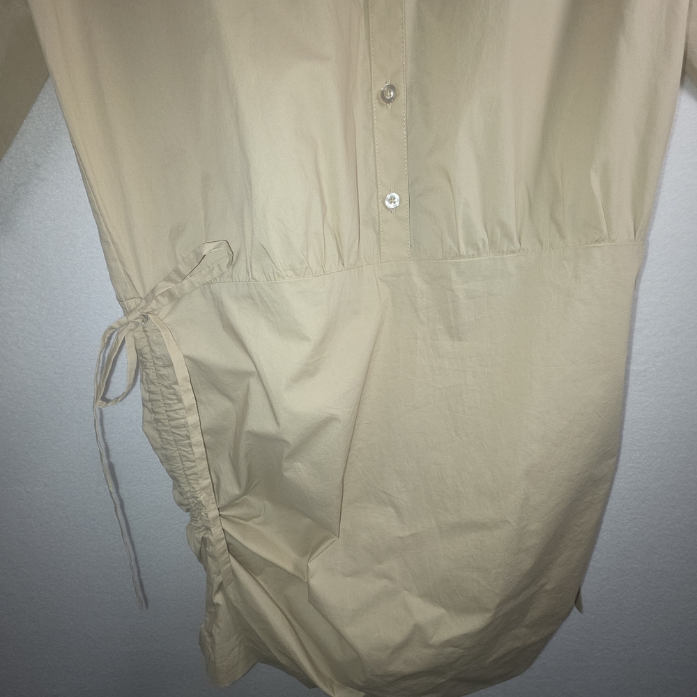 L'Academie Keem Mini Shirt Dress in Tan Drawstring Sz S - Picture 6 of 11